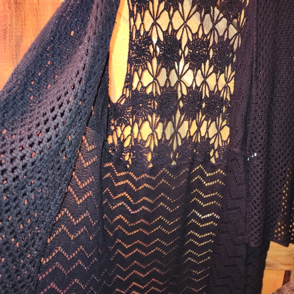 One world Black crocheted sweater vest 3X - Picture 5 of 8